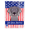 American Flag and Weimaraner House Flag 28x40 Porch Sleeve Pole Decorative Outside Yard Banner Artwork Wall Hanging, Polyester