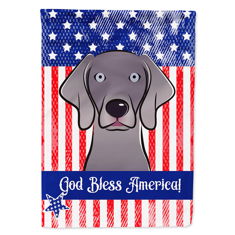 American Flag and Weimaraner House Flag 28x40 Porch Sleeve Pole Decorative Outside Yard Banner Artwork Wall Hanging, Polyester