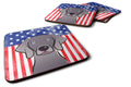 American Flag and Weimaraner Foam Coasters Set of 4 Cup Coasters for Indoor Outdoor, Tabletop Protection, Anti Slip, Mouse pad Material