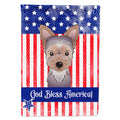 American Flag and Yorkie Puppy House Flag 28x40 Porch Sleeve Pole Decorative Outside Yard Banner Artwork Wall Hanging, Polyester