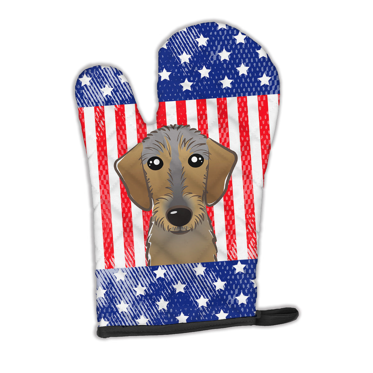 American Flag and Wirehaired Dachshund Oven Mitt Heat Resistant Thick Oven Mitt for Hot Pans and Oven, Kitchen Mitt Protect Hands, Cooking Baking Glove