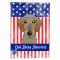 American Flag and Chocolate Labrador House Flag 28x40 Porch Sleeve Pole Decorative Outside Yard Banner Artwork Wall Hanging, Polyester