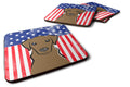American Flag and Chocolate Labrador Foam Coasters Set of 4 Cup Coasters for Indoor Outdoor, Tabletop Protection, Anti Slip, Mouse pad Material