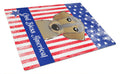 American Flag and Chocolate Labrador Cutting Board Tempered Glass Kitchen Cutting Surface, Heat Resistant Chopping, Non-Slip Feet, Food Prep & Serving