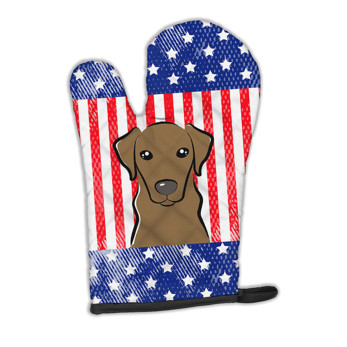 American Flag and Chocolate Labrador Oven Mitt Heat Resistant Thick Oven Mitt for Hot Pans and Oven, Kitchen Mitt Protect Hands, Cooking Baking Glove