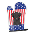 American Flag and Black Labrador Oven Mitt Heat Resistant Thick Oven Mitt for Hot Pans and Oven, Kitchen Mitt Protect Hands, Cooking Baking Glove