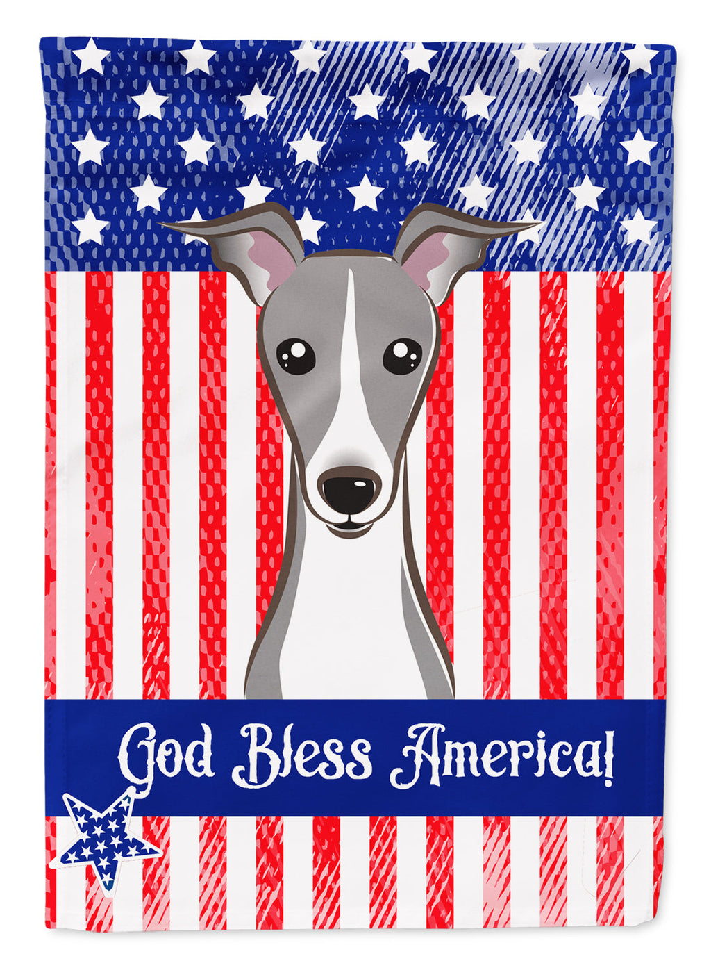 American Flag and Italian Greyhound House Flag 28x40 Porch Sleeve Pole Decorative Outside Yard Banner Artwork Wall Hanging, Polyester