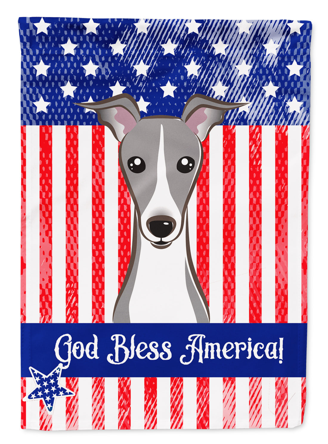 American Flag and Italian Greyhound House Flag 28x40 Porch Sleeve Pole Decorative Outside Yard Banner Artwork Wall Hanging, Polyester