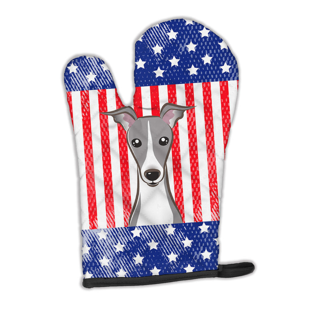 American Flag and Italian Greyhound Oven Mitt Heat Resistant Thick Oven Mitt for Hot Pans and Oven, Kitchen Mitt Protect Hands, Cooking Baking Glove