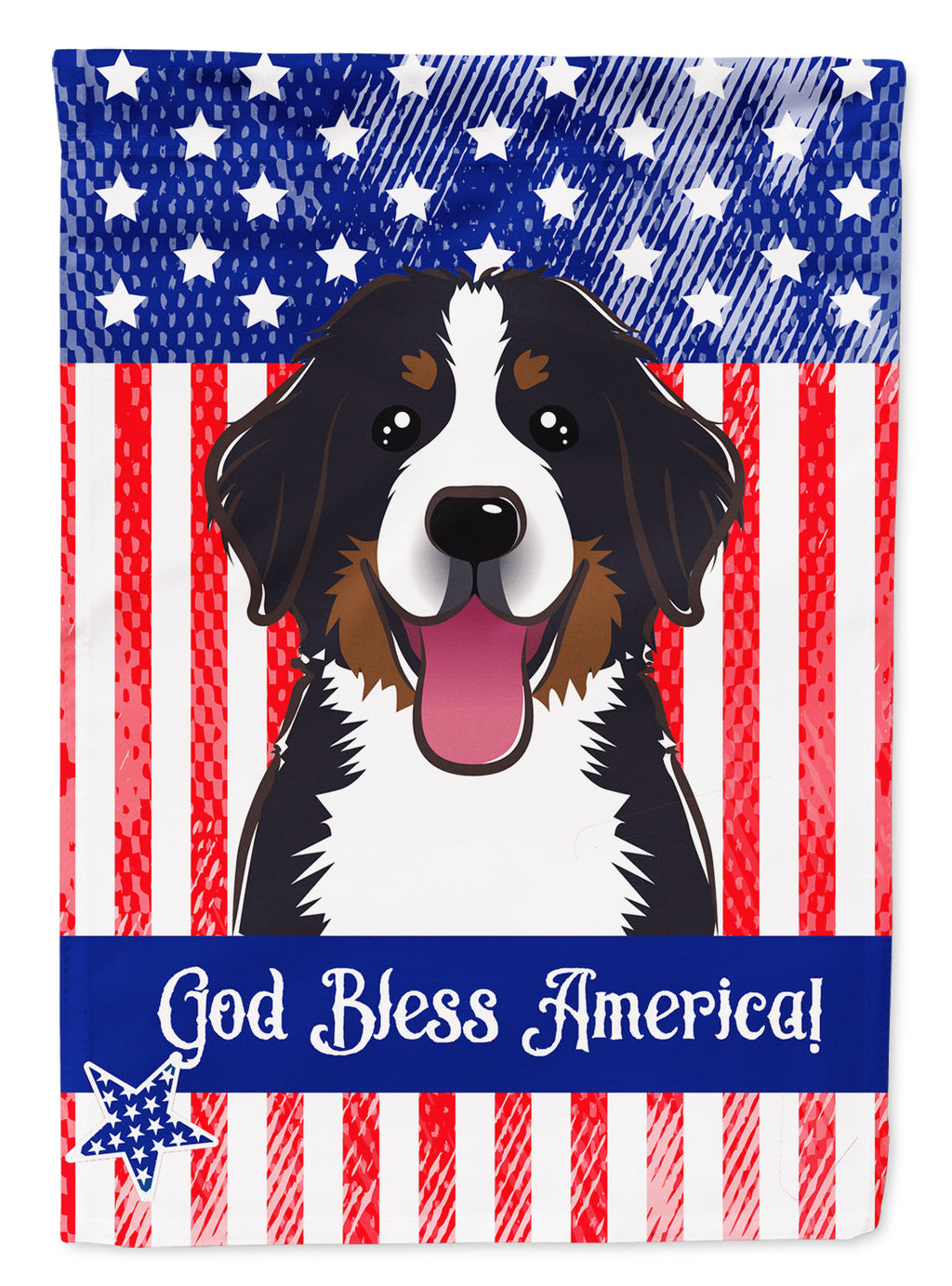 American Flag and Bernese Mountain Dog House Flag 28x40 Porch Sleeve Pole Decorative Outside Yard Banner Artwork Wall Hanging, Polyester