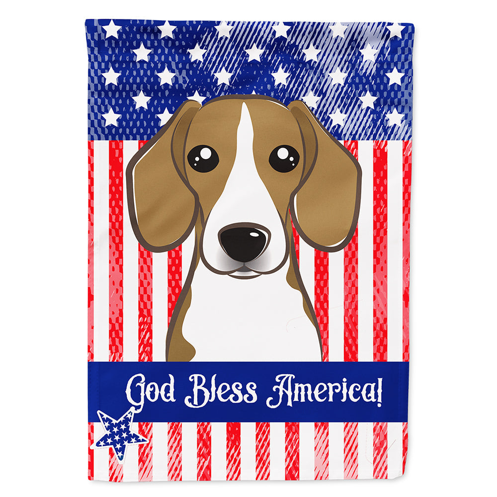 American Flag and Beagle House Flag 28x40 Porch Sleeve Pole Decorative Outside Yard Banner Artwork Wall Hanging, Polyester