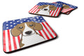 American Flag and Beagle Foam Coasters Set of 4 Cup Coasters for Indoor Outdoor, Tabletop Protection, Anti Slip, Mouse pad Material