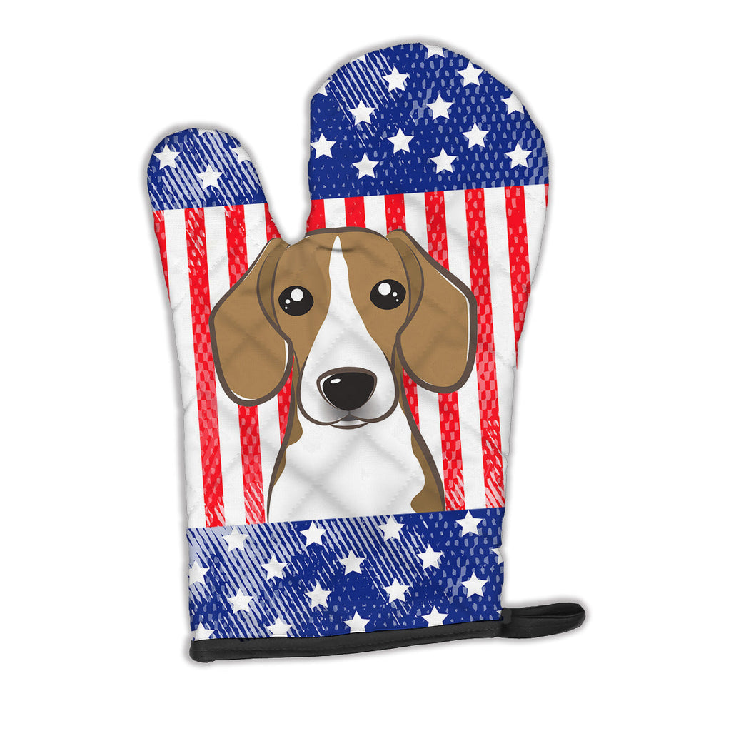 American Flag and Beagle Oven Mitt Heat Resistant Thick Oven Mitt for Hot Pans and Oven, Kitchen Mitt Protect Hands, Cooking Baking Glove