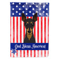 American Flag and Min Pin House Flag 28x40 Porch Sleeve Pole Decorative Outside Yard Banner Artwork Wall Hanging, Polyester
