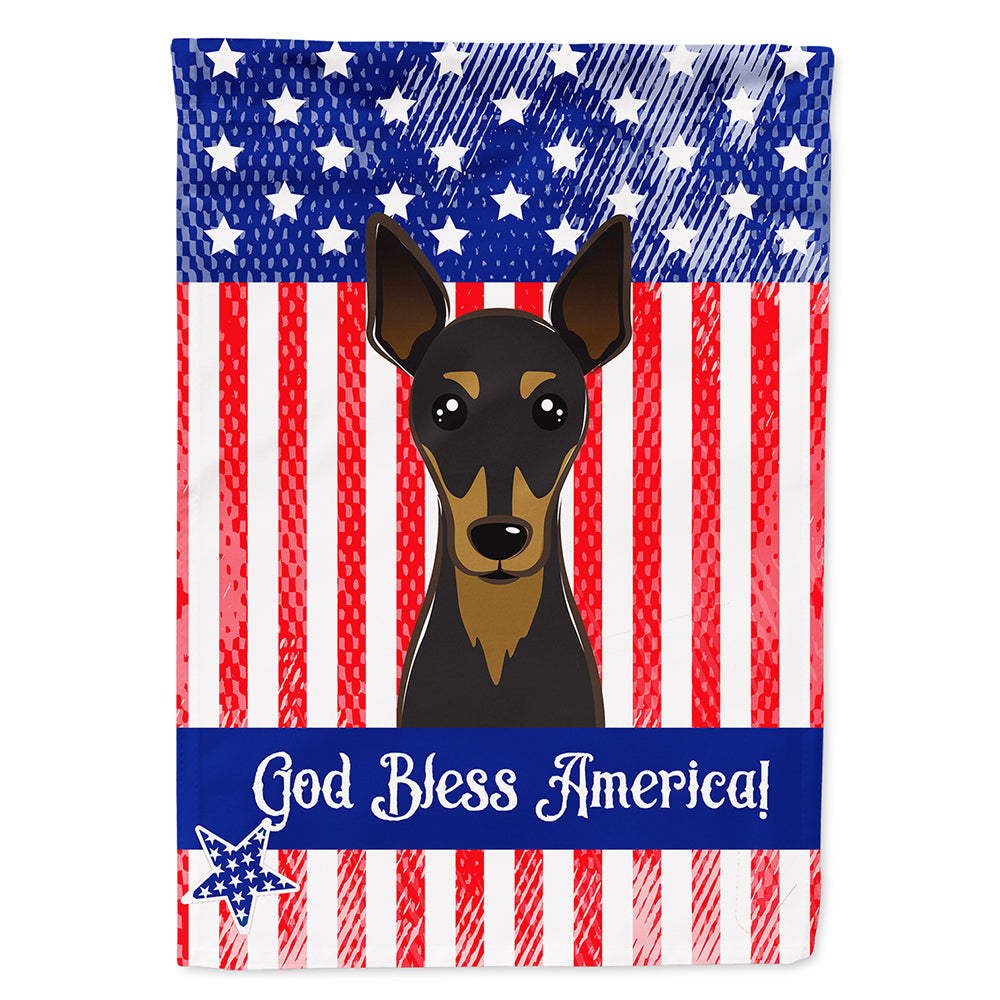 American Flag and Min Pin House Flag 28x40 Porch Sleeve Pole Decorative Outside Yard Banner Artwork Wall Hanging, Polyester