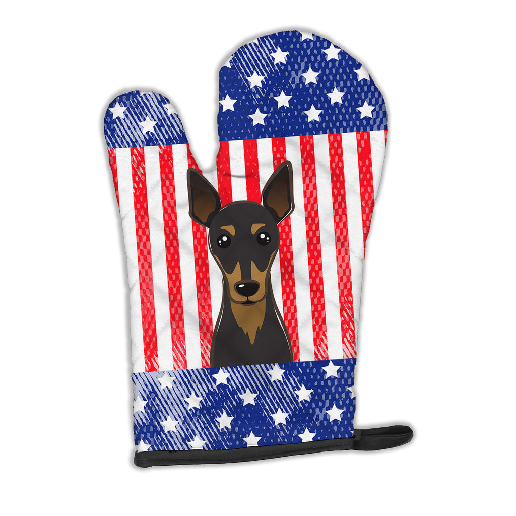 American Flag and Min Pin Oven Mitt Heat Resistant Thick Oven Mitt for Hot Pans and Oven, Kitchen Mitt Protect Hands, Cooking Baking Glove
