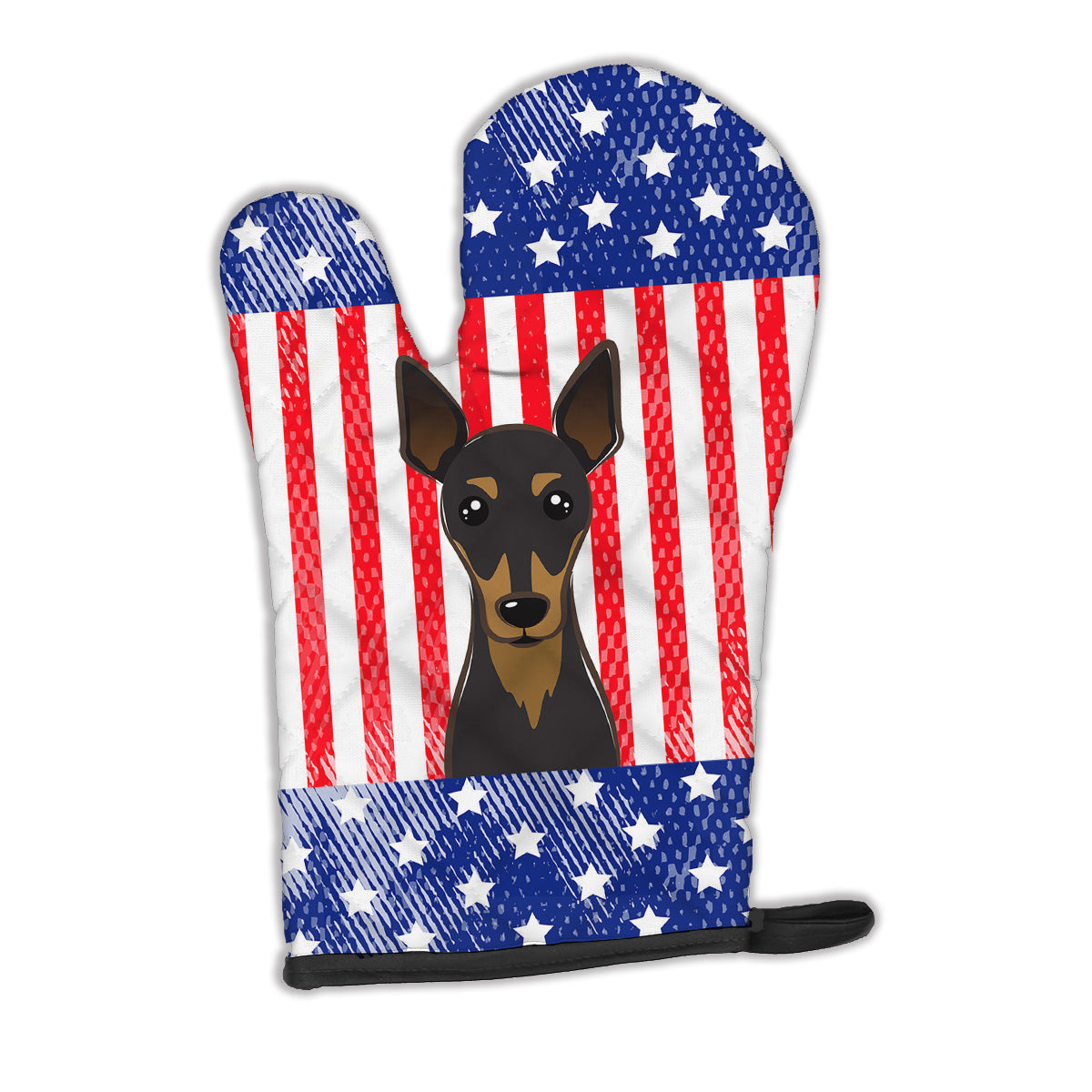 American Flag and Min Pin Oven Mitt Heat Resistant Thick Oven Mitt for Hot Pans and Oven, Kitchen Mitt Protect Hands, Cooking Baking Glove