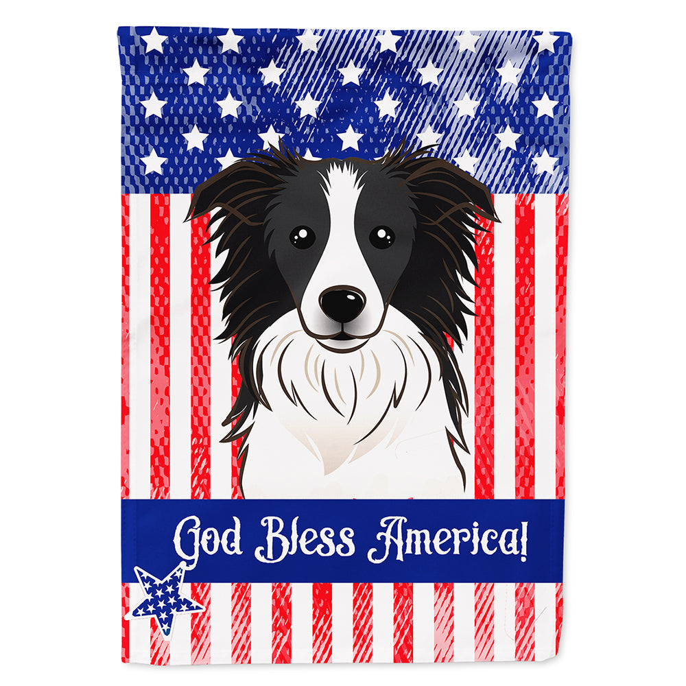 American Flag and Border Collie House Flag 28x40 Porch Sleeve Pole Decorative Outside Yard Banner Artwork Wall Hanging, Polyester