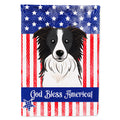 American Flag and Border Collie House Flag 28x40 Porch Sleeve Pole Decorative Outside Yard Banner Artwork Wall Hanging, Polyester