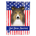 American Flag and Sheltie House Flag 28x40 Porch Sleeve Pole Decorative Outside Yard Banner Artwork Wall Hanging, Polyester
