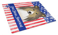 American Flag and Sheltie Cutting Board Tempered Glass Kitchen Cutting Surface, Heat Resistant Chopping, Non-Slip Feet, Food Prep & Serving