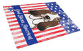 American Flag and Basset Hound Cutting Board Tempered Glass Kitchen Cutting Surface, Heat Resistant Chopping, Non-Slip Feet, Food Prep & Serving