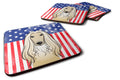 American Flag and Afghan Hound Foam Coasters Set of 4 Cup Coasters for Indoor Outdoor, Tabletop Protection, Anti Slip, Mouse pad Material