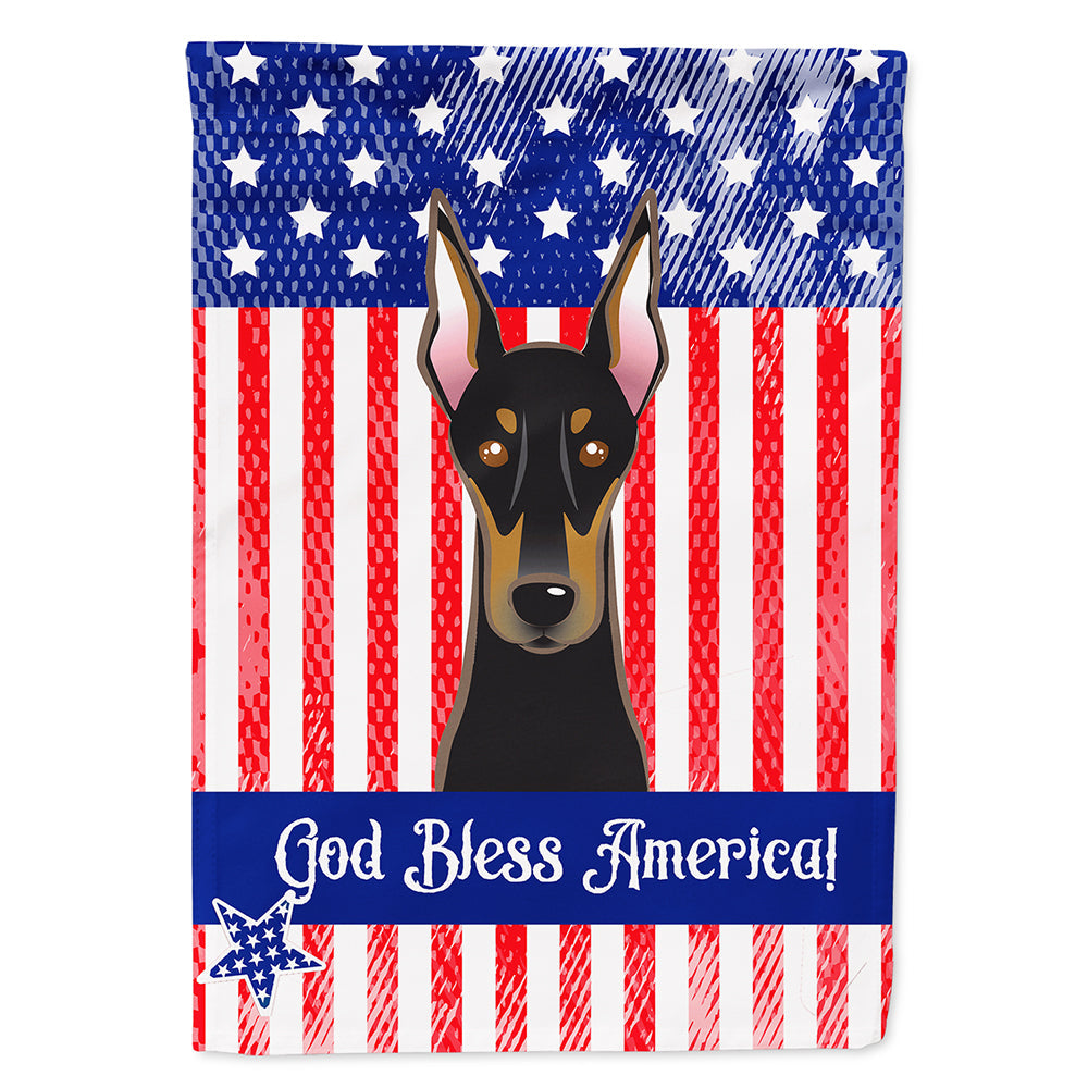 American Flag and Doberman House Flag 28x40 Porch Sleeve Pole Decorative Outside Yard Banner Artwork Wall Hanging, Polyester
