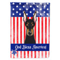American Flag and Doberman House Flag 28x40 Porch Sleeve Pole Decorative Outside Yard Banner Artwork Wall Hanging, Polyester