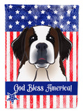 American Flag and Saint Bernard House Flag 28x40 Porch Sleeve Pole Decorative Outside Yard Banner Artwork Wall Hanging, Polyester