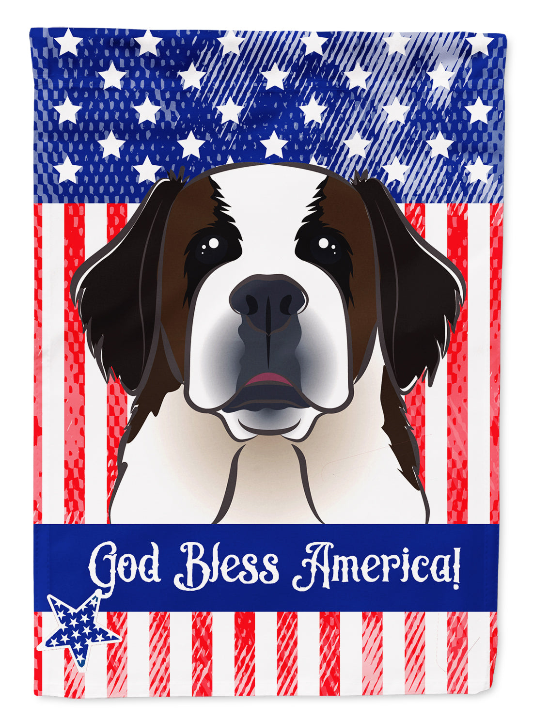 American Flag and Saint Bernard House Flag 28x40 Porch Sleeve Pole Decorative Outside Yard Banner Artwork Wall Hanging, Polyester