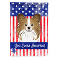 American Flag and Papillon House Flag 28x40 Porch Sleeve Pole Decorative Outside Yard Banner Artwork Wall Hanging, Polyester