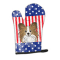 American Flag and Papillon Oven Mitt Heat Resistant Thick Oven Mitt for Hot Pans and Oven, Kitchen Mitt Protect Hands, Cooking Baking Glove