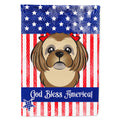 American Flag and Chocolate Brown Shih Tzu House Flag 28x40 Porch Sleeve Pole Decorative Outside Yard Banner Artwork Wall Hanging, Polyester