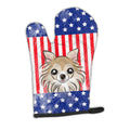 American Flag and Chihuahua Oven Mitt Heat Resistant Thick Oven Mitt for Hot Pans and Oven, Kitchen Mitt Protect Hands, Cooking Baking Glove