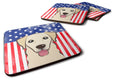 American Flag and Golden Retriever Foam Coasters Set of 4 Cup Coasters for Indoor Outdoor, Tabletop Protection, Anti Slip, Mouse pad Material
