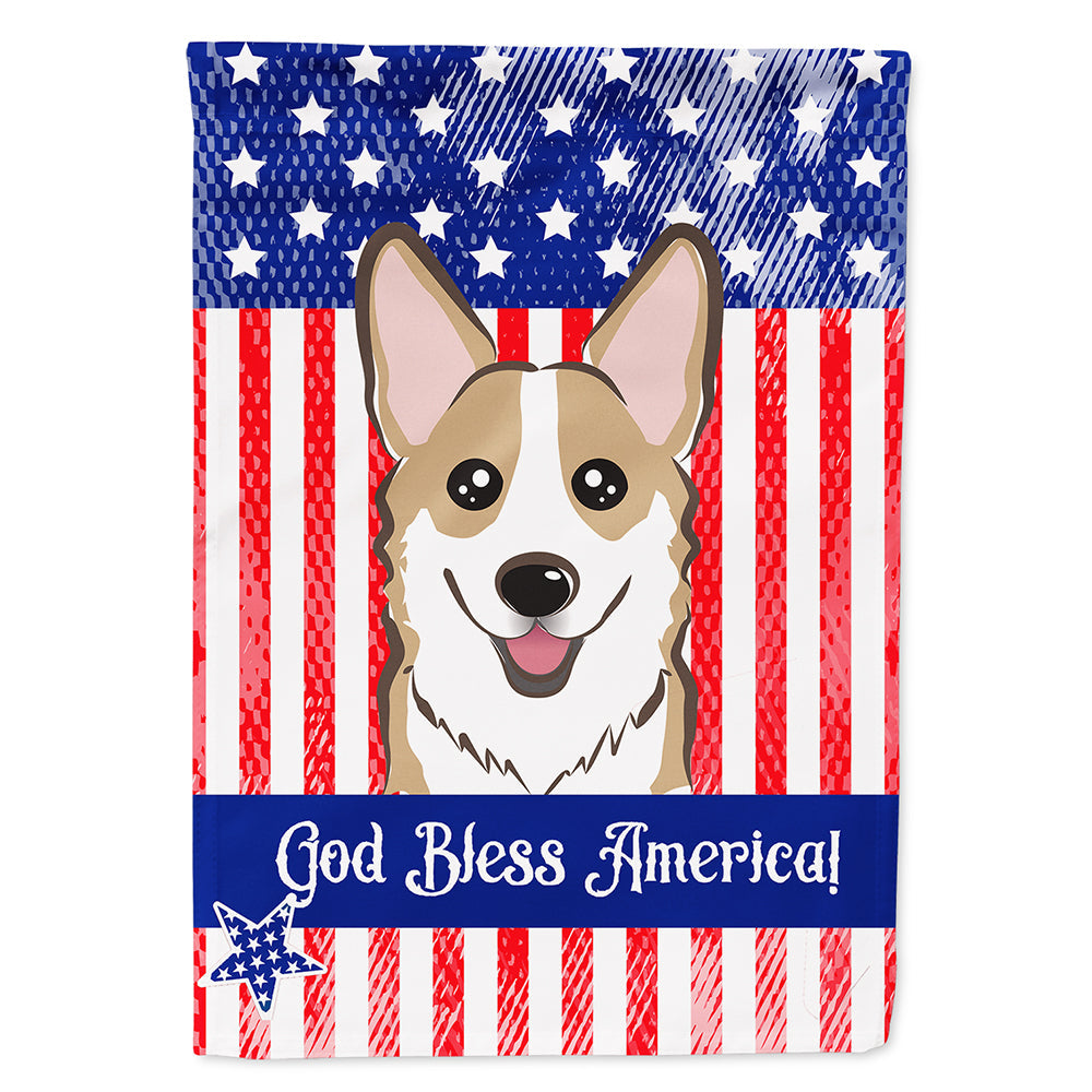 American Flag and Sable Corgi House Flag 28x40 Porch Sleeve Pole Decorative Outside Yard Banner Artwork Wall Hanging, Polyester