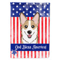 American Flag and Sable Corgi House Flag 28x40 Porch Sleeve Pole Decorative Outside Yard Banner Artwork Wall Hanging, Polyester