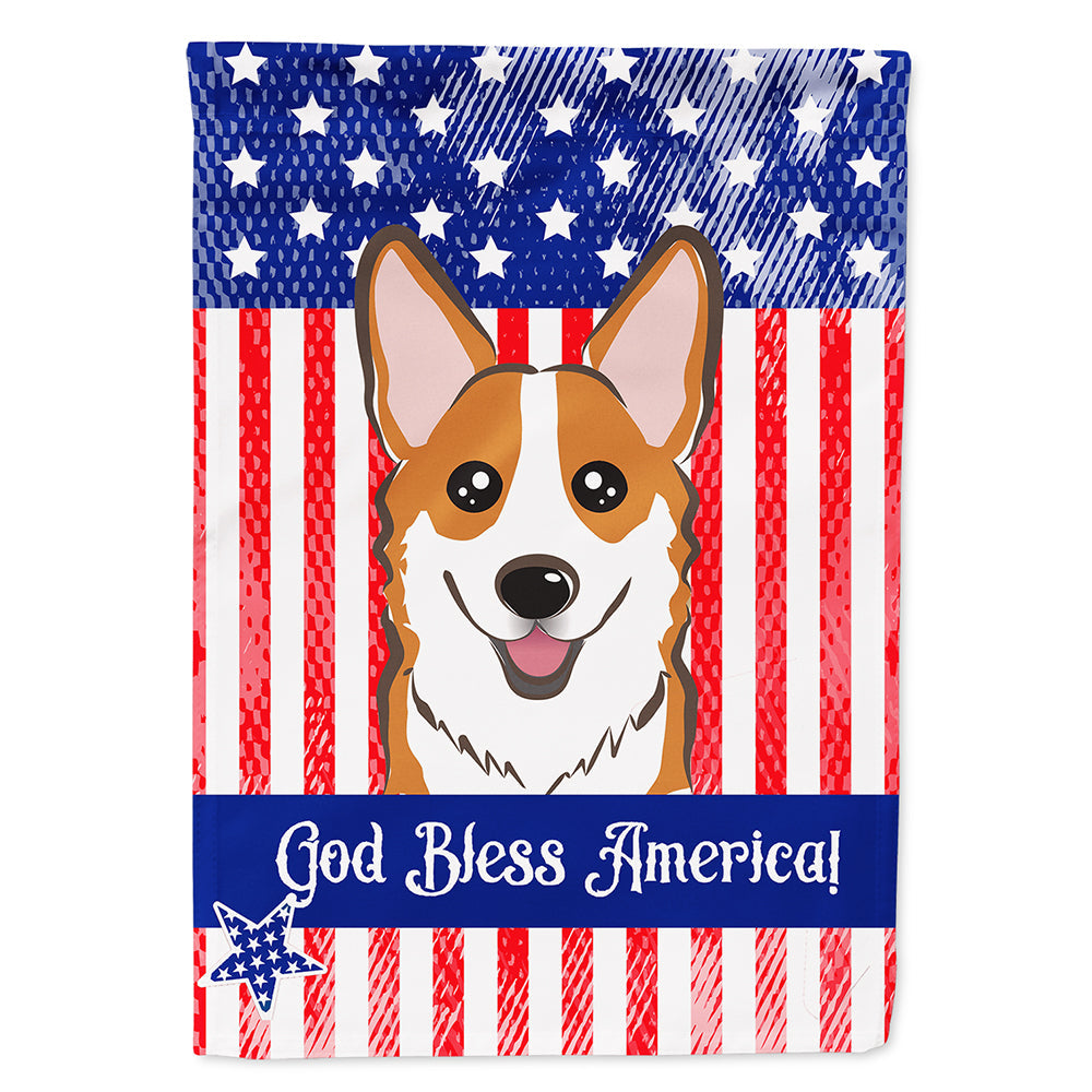 American Flag and Red Corgi House Flag 28x40 Porch Sleeve Pole Decorative Outside Yard Banner Artwork Wall Hanging, Polyester
