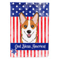 American Flag and Red Corgi House Flag 28x40 Porch Sleeve Pole Decorative Outside Yard Banner Artwork Wall Hanging, Polyester