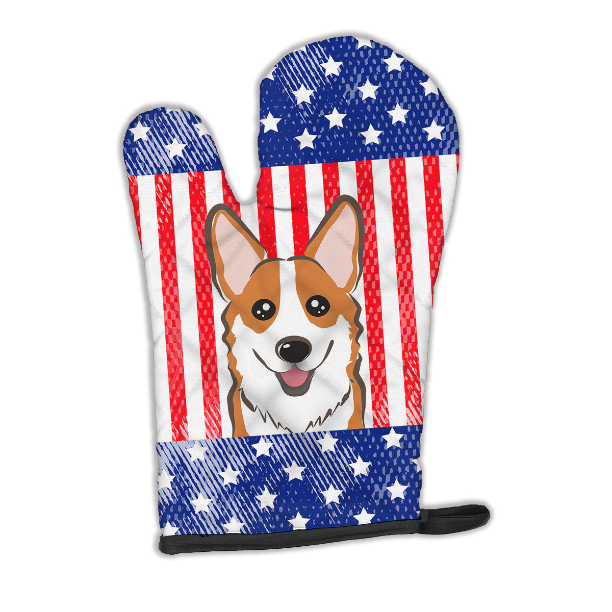 American Flag and Red Corgi Oven Mitt Heat Resistant Thick Oven Mitt for Hot Pans and Oven, Kitchen Mitt Protect Hands, Cooking Baking Glove