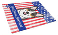 American Flag and Tricolor Corgi Cutting Board Tempered Glass Kitchen Cutting Surface, Heat Resistant Chopping, Non-Slip Feet, Food Prep & Serving