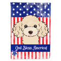 American Flag and Buff Poodle House Flag 28x40 Porch Sleeve Pole Decorative Outside Yard Banner Artwork Wall Hanging, Polyester