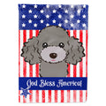 American Flag and Silver Gray Poodle House Flag 28x40 Porch Sleeve Pole Decorative Outside Yard Banner Artwork Wall Hanging, Polyester