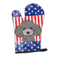 American Flag and Silver Gray Poodle Oven Mitt Heat Resistant Thick Oven Mitt for Hot Pans and Oven, Kitchen Mitt Protect Hands, Cooking Baking Glove