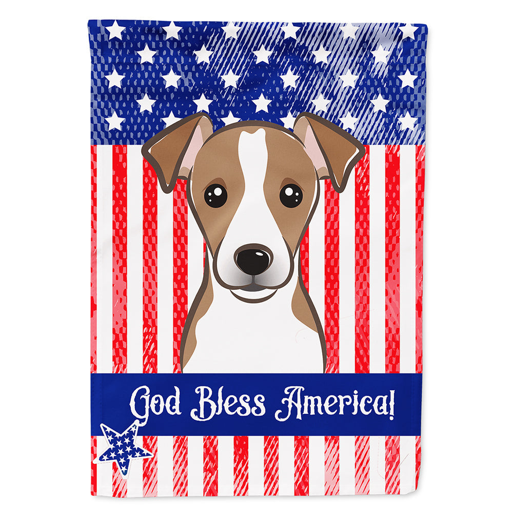 American Flag and Jack Russell Terrier House Flag 28x40 Porch Sleeve Pole Decorative Outside Yard Banner Artwork Wall Hanging, Polyester