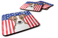 American Flag and Jack Russell Terrier Foam Coasters Set of 4 Cup Coasters for Indoor Outdoor, Tabletop Protection, Anti Slip, Mouse pad Material