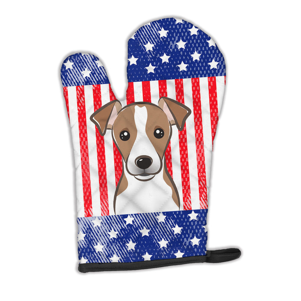 American Flag and Jack Russell Terrier Oven Mitt Heat Resistant Thick Oven Mitt for Hot Pans and Oven, Kitchen Mitt Protect Hands, Cooking Baking Glove