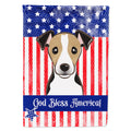 American Flag and Jack Russell Terrier House Flag 28x40 Porch Sleeve Pole Decorative Outside Yard Banner Artwork Wall Hanging, Polyester