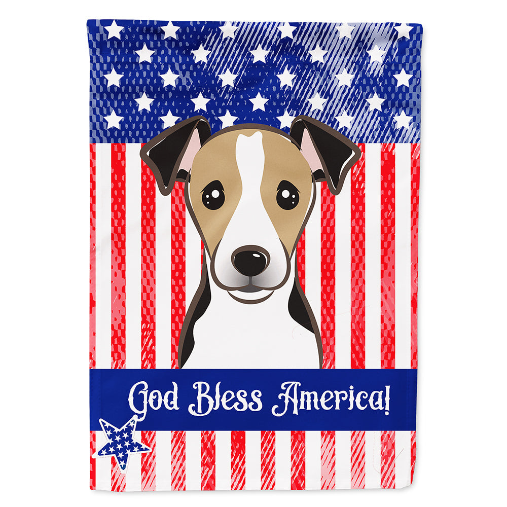 American Flag and Jack Russell Terrier House Flag 28x40 Porch Sleeve Pole Decorative Outside Yard Banner Artwork Wall Hanging, Polyester